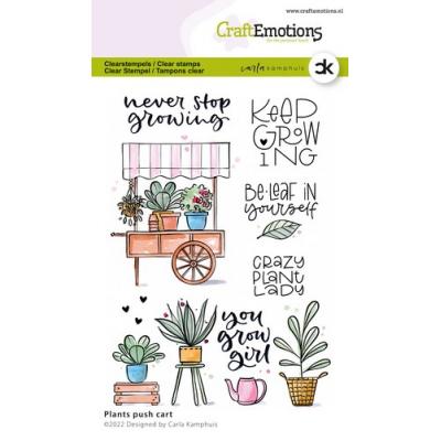 CraftEmotions Carla Kamphuis Clear Stamps - Pflanzenwagen